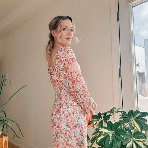 Finders Keepers Merci Long Sleeve mini dress - Strawberry Floral - Picture 4 of 5